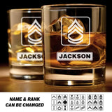 Personalized US Solider/ Veteran Rank Name Whiskey Glass 3D Printed  22DEC-HQ05