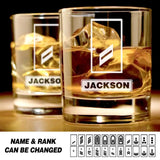 Personalized German Solider/ Veteran Rank Name Whiskey Glass 3D Printed  22DEC-HQ05