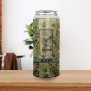 Personalized Australian Soldier/ Veteran Rank Camo Can Cooler 20oz Printed QTDT2012