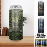 Personalized Canadian Soldier/ Veteran Rank Camo Can Cooler 20oz Printed QTDT2012