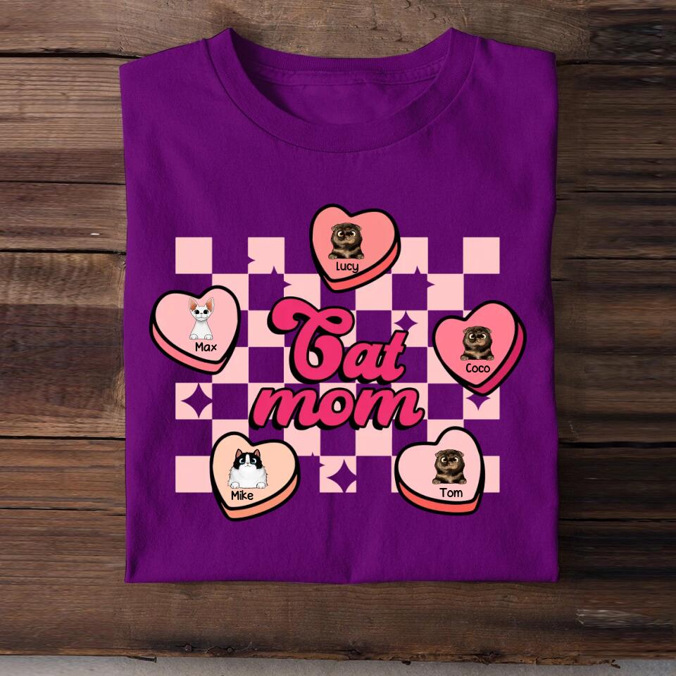 Personalized Cat Mom Sweatshirt Or Tshirt Printed QTHQ3101