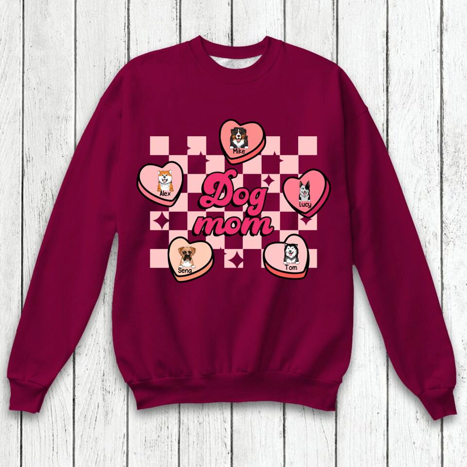 Personalized Dog Mom Sweatshirt Or Tshirt Printed QTHQ3101