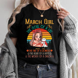 Personalized March Girl The Soul Of A Cat The Fire Of Lioness The Heart Of A Hippie Sweatshirt Or Tshirt Printed QTHQ0202