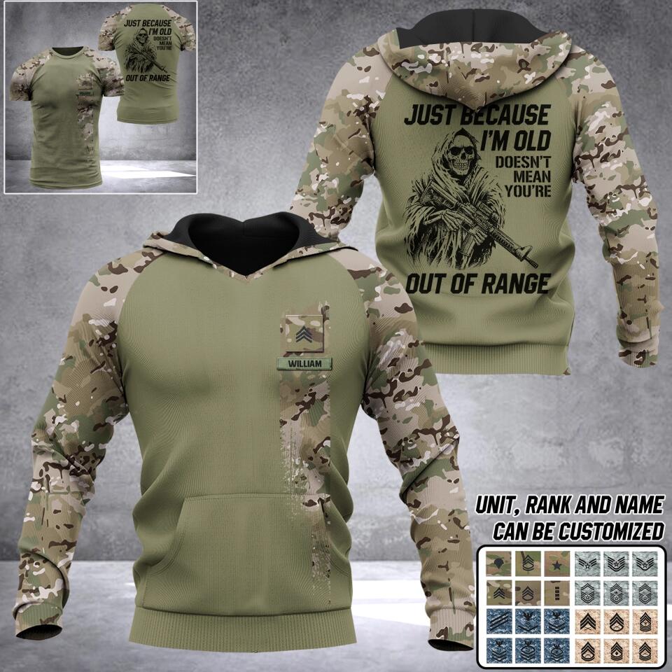 Personalized US Solider/ Veteran With Name and Rank Camo Hoodie 3D Printed QTDT0202
