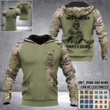 Personalized US Solider/ Veteran Once A Soldier Always A Soldier Name and Rank Camo Hoodie 3D Printed QTDT0602