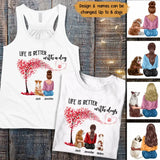 Personalized Life Is Better With Dogs Dog Lovers Tshirt Printed QTPN1304