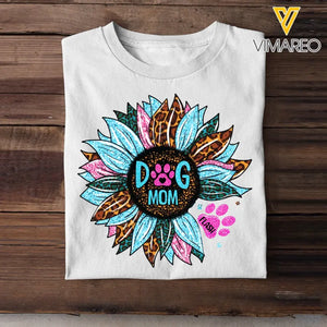 Personalized Sunflower & Dog Mom Tshirt Printed 23FEB-DT09