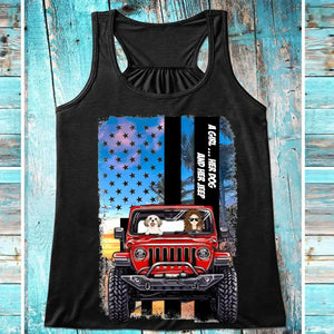 Personalized A Girl Love Dog & Jeep Flowy Racerback Tank Printed QTTB1905