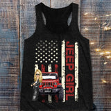 Personalized Jeep Girl Colorful Racerback Tank Printed QTDT0906