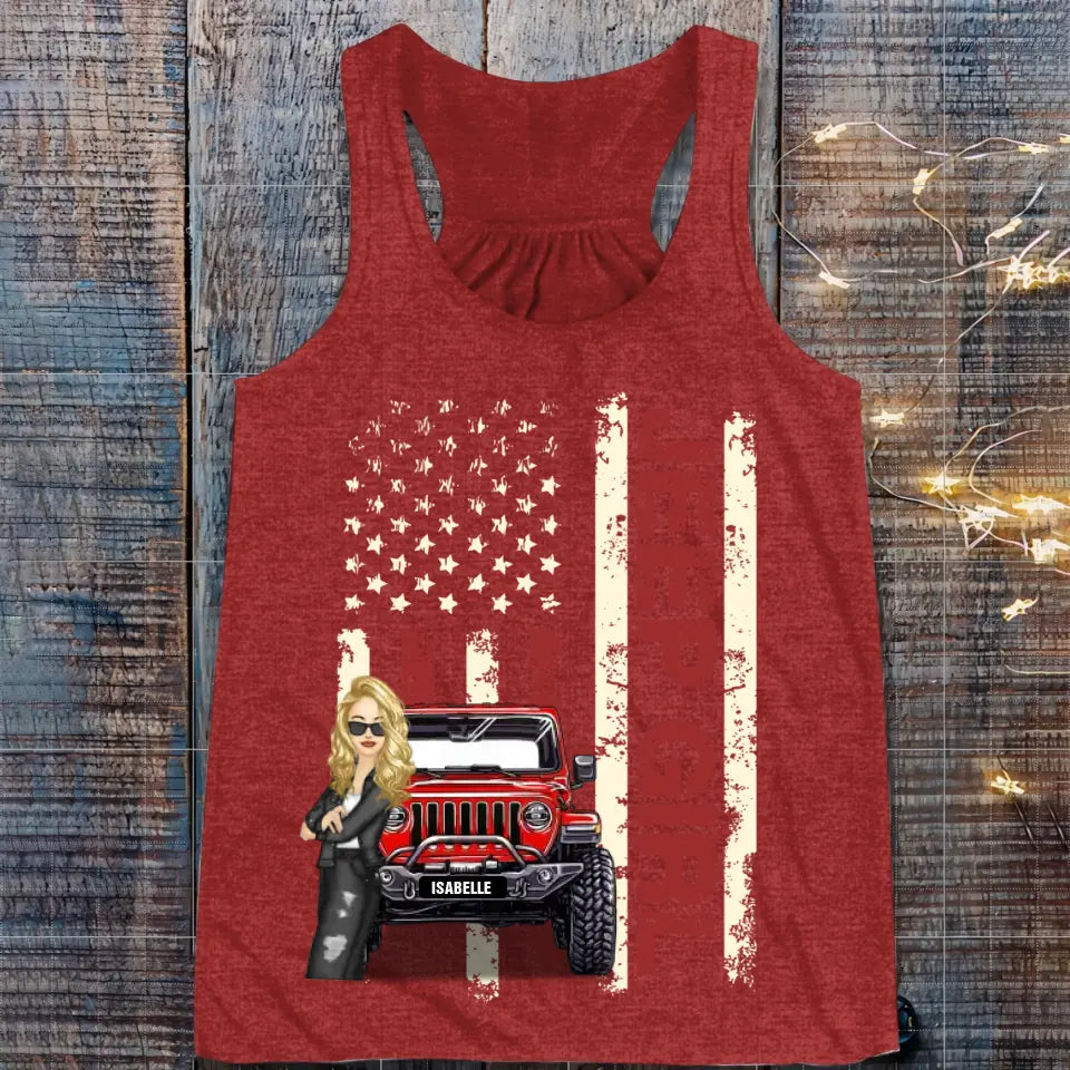 Personalized Jeep Girl Colorful Racerback Tank Printed QTDT0906