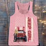 Personalized Jeep Girl Colorful Racerback Tank Printed QTDT0906