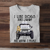 Personalized Jeep Girl And Dogs I Like Dogs And Jeep T-shirt Printed QTDT1606