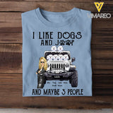 Personalized Jeep Girl And Dogs I Like Dogs And Jeep T-shirt Printed QTDT1606