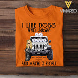 Personalized Jeep Girl And Dogs I Like Dogs And Jeep T-shirt Printed QTDT1606