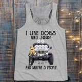 Personalized Jeep Girl And Dogs I Like Dogs And Jeep T-shirt Printed QTDT1606