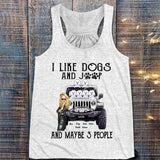 Personalized Jeep Girl And Dogs I Like Dogs And Jeep T-shirt Printed QTDT1606