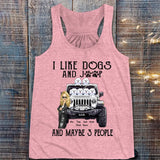 Personalized Jeep Girl And Dogs I Like Dogs And Jeep T-shirt Printed QTDT1606