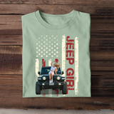 Personalized Upload Photo Jeep Girl Flag Colorful T-shirt Printed QTTB1606