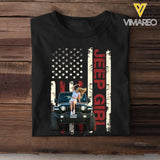 Personalized Upload Photo Jeep Girl Flag Colorful T-shirt Printed QTTB1606