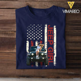 Personalized Upload Photo Jeep Girl Flag Colorful T-shirt Printed QTTB1606