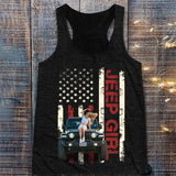 Personalized Upload Photo Jeep Girl Flag Colorful T-shirt Printed QTTB1606