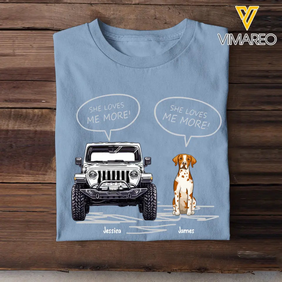 Personalized Jeep And Dog Lover TShirt Printed QTKVH1906