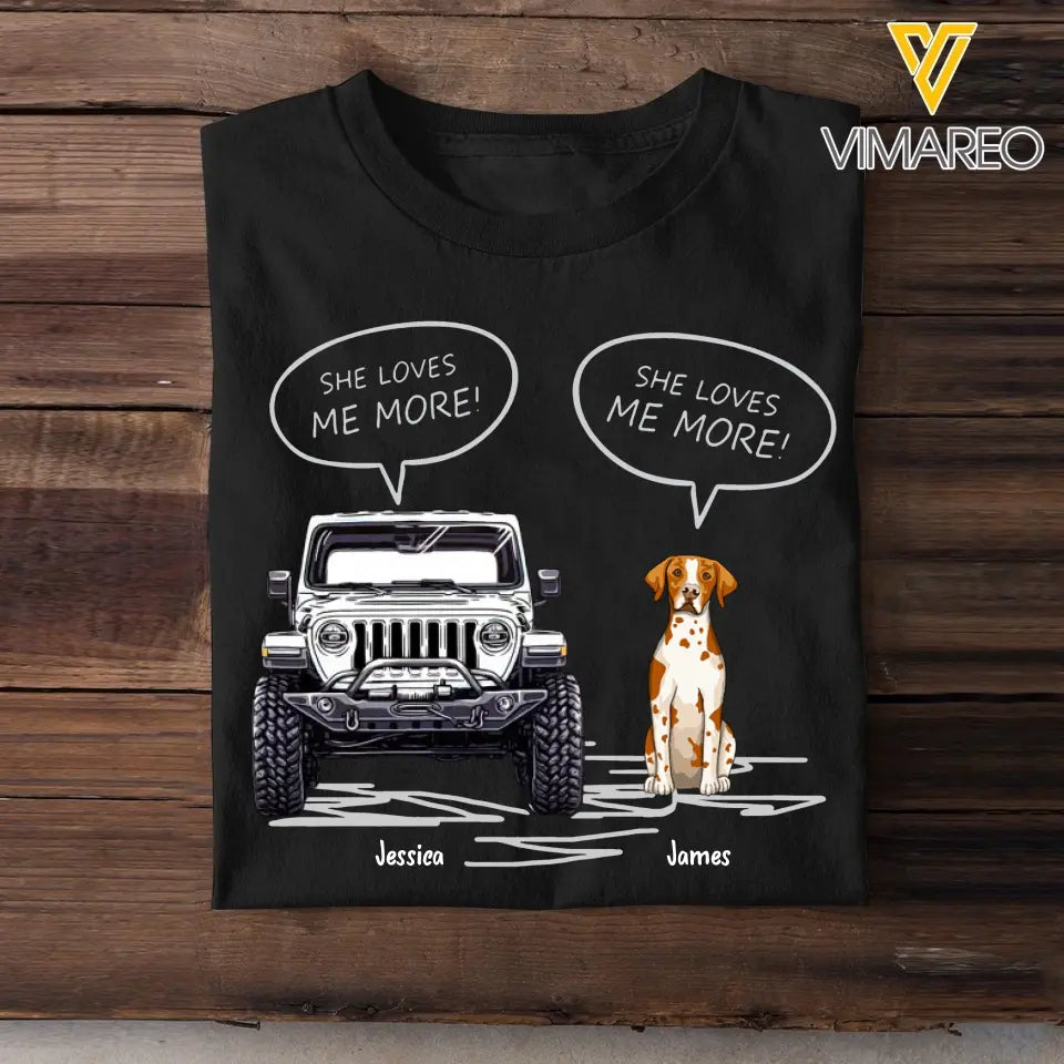 Personalized Jeep And Dog Lover TShirt Printed QTKVH1906