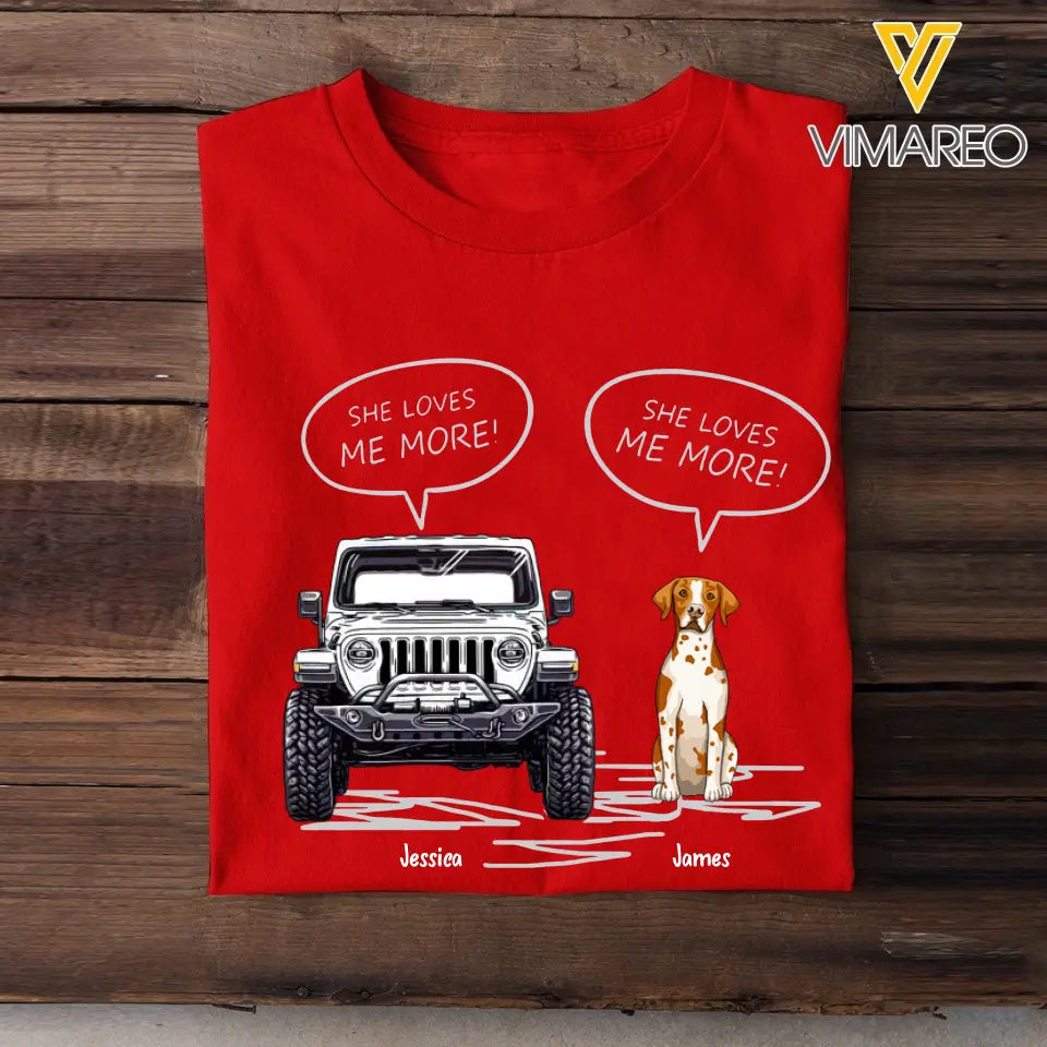 Personalized Jeep And Dog Lover TShirt Printed QTKVH1906