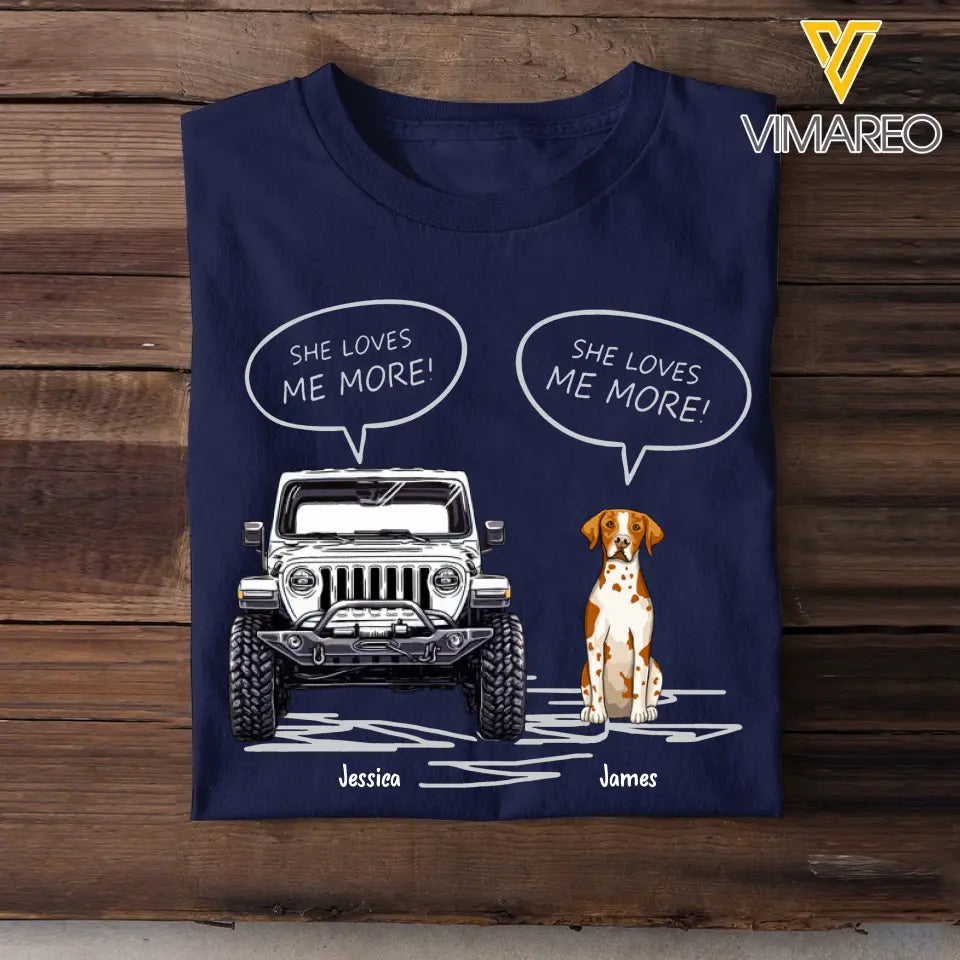 Personalized Jeep And Dog Lover TShirt Printed QTKVH1906