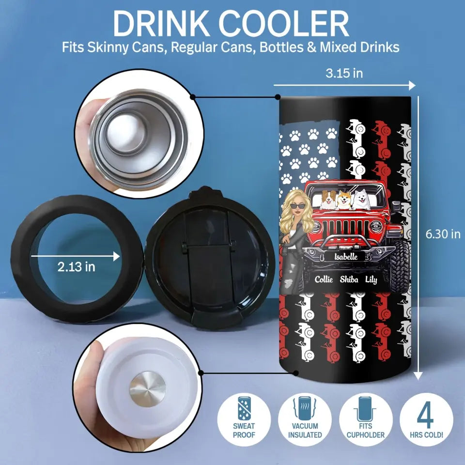 Personalized I'm A Jeep Girl I'm Hard Headed Not Hand Hearted I May Be Stubborn Sassy Can Cooler 16oz Printed MTDT2206