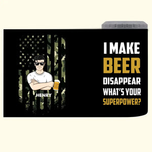 Personalized I Make Beer Disappear What's Your Supperpower Can Cooler 16oz Printed MTHPN2606