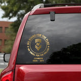 Personalized US Soldier We Stand For The Flag We Kneel For The Fallen Car Decal Printed QTPN2023110