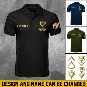 Personalized US Soldier Retired Veteran Polo Printed QTHN2023120