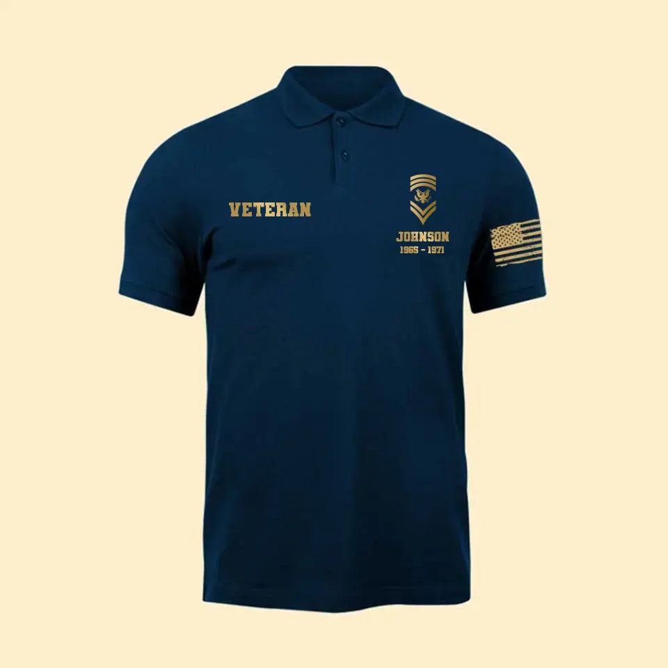 Personalized US Soldier Retired Veteran Polo Printed QTHN2023120
