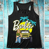 Personalized Barbie Girl Love Jeep Flowy Racerback Tank 202369PVD