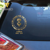 Personalized US Soldier We Stand For The Flag We Kneel For The Fallen Car Decal Printed QTPN2023110