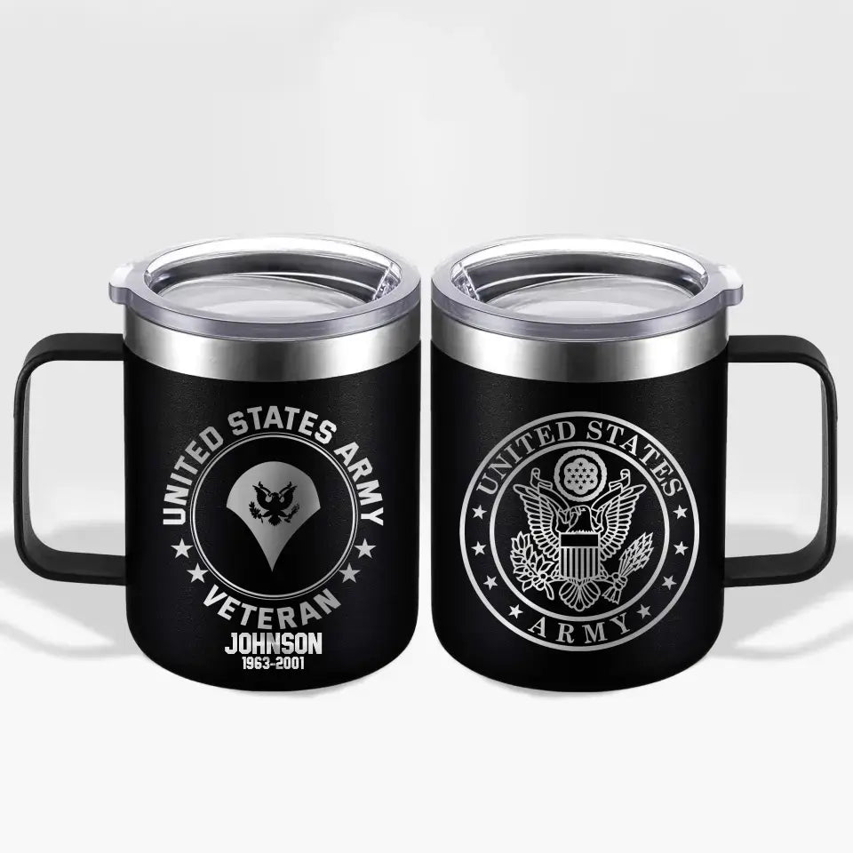 Personalized US Armed Forces With Name And Year Laser Handle Cup Printed 2023197KVH