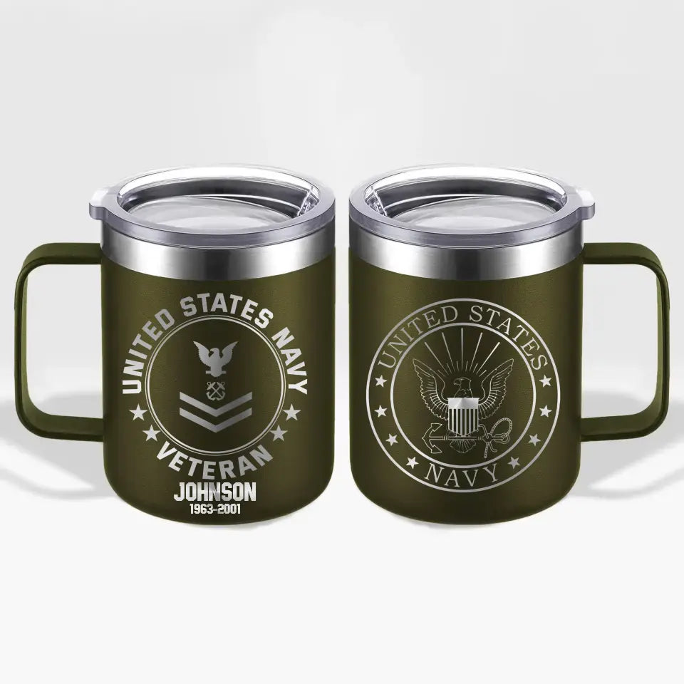 Personalized US Armed Forces With Name And Year Laser Handle Cup Printed 2023197KVH
