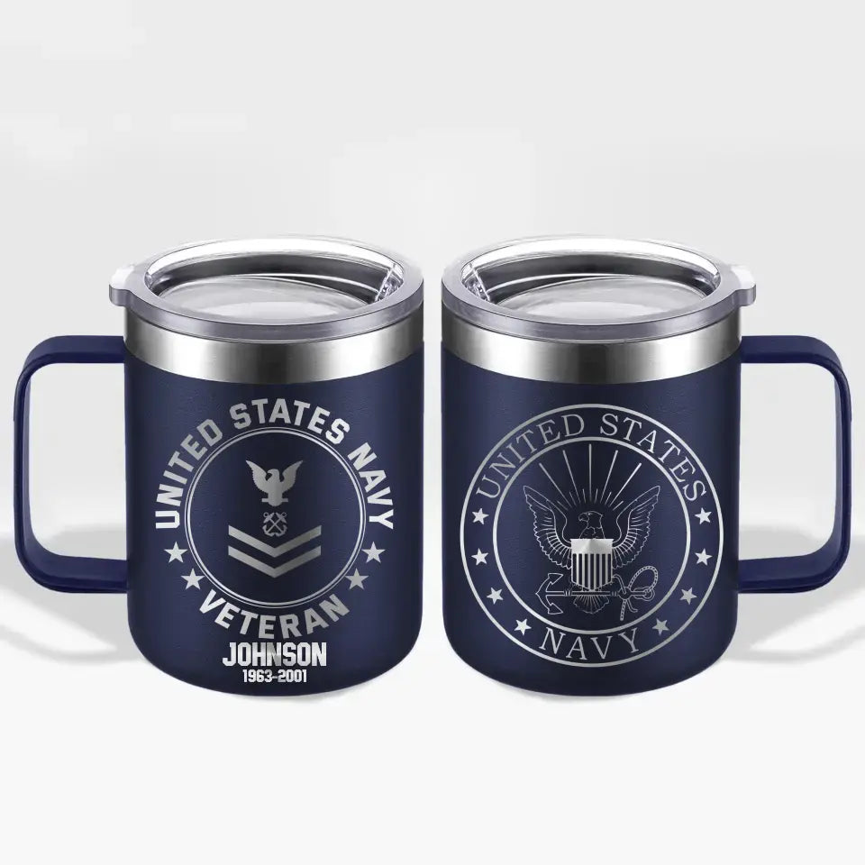 Personalized US Armed Forces With Name And Year Laser Handle Cup Printed 2023197KVH