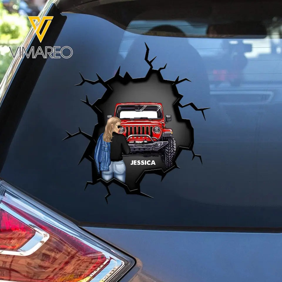 Personalized Jeep Girl with Name Decal Printed MTPTN2023165