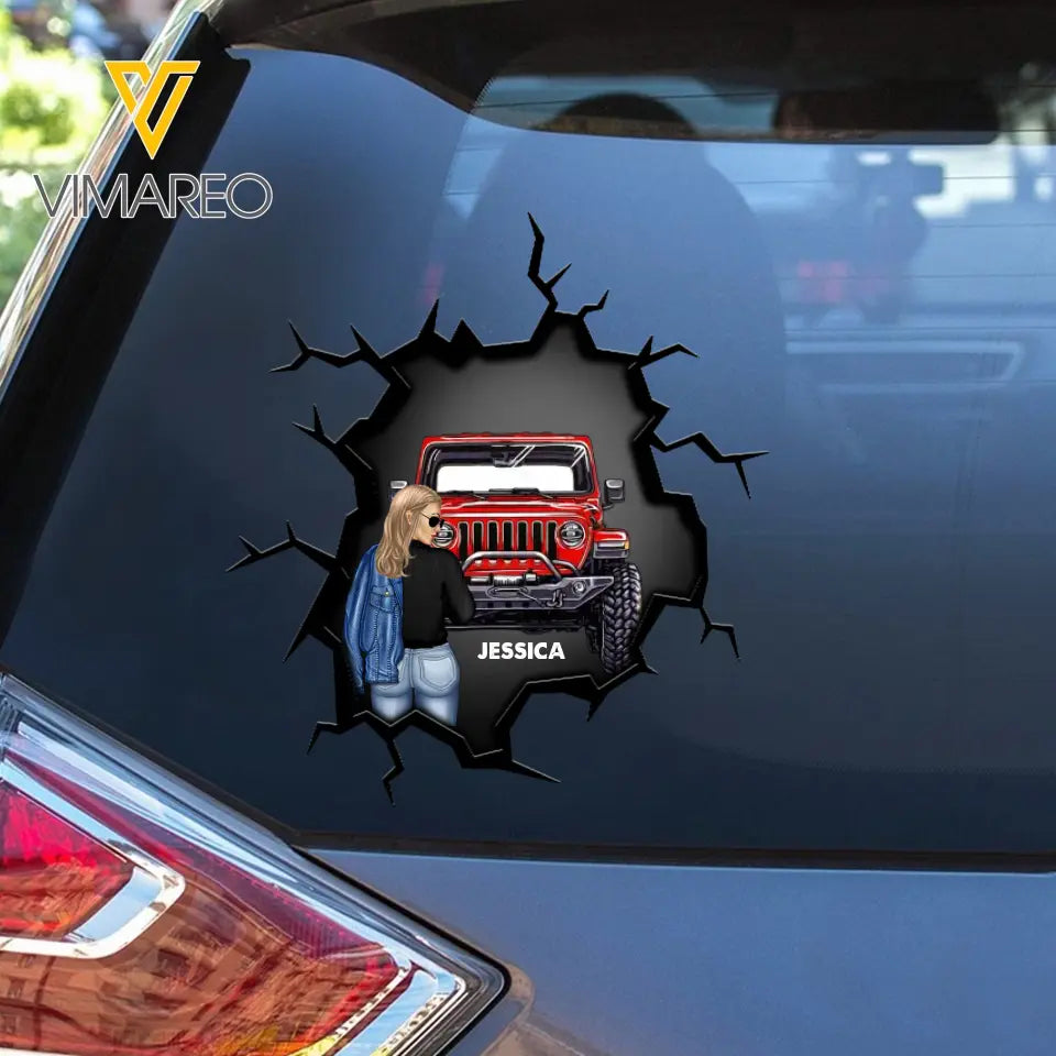 Personalized Jeep Girl with Name Decal Printed MTPTN2023165