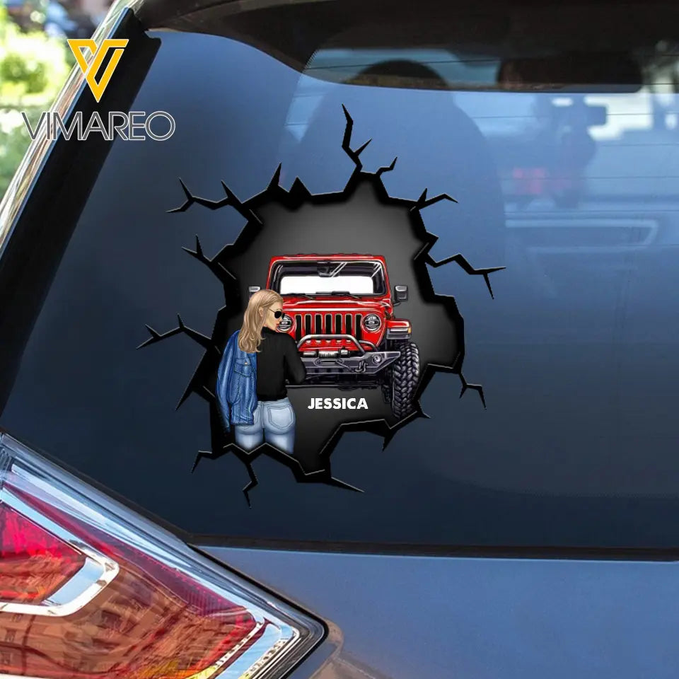 Personalized Jeep Girl with Name Decal Printed MTPTN2023165