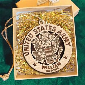 Personalized United States Military Wooden Ornament 2 Layer Printed QTPN650