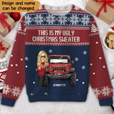 Personalized This Is My Ugly Christmas Sweater Jeep Girl Ugly Sweater Printed VQ23720