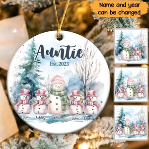 Personalized Auntie Merry Christmas Custom Name Ceramic Ornament Printed HTHVQ23725