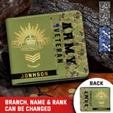 Personalized Australian Military Veteran Leather Wallet 3D Print QTKH719