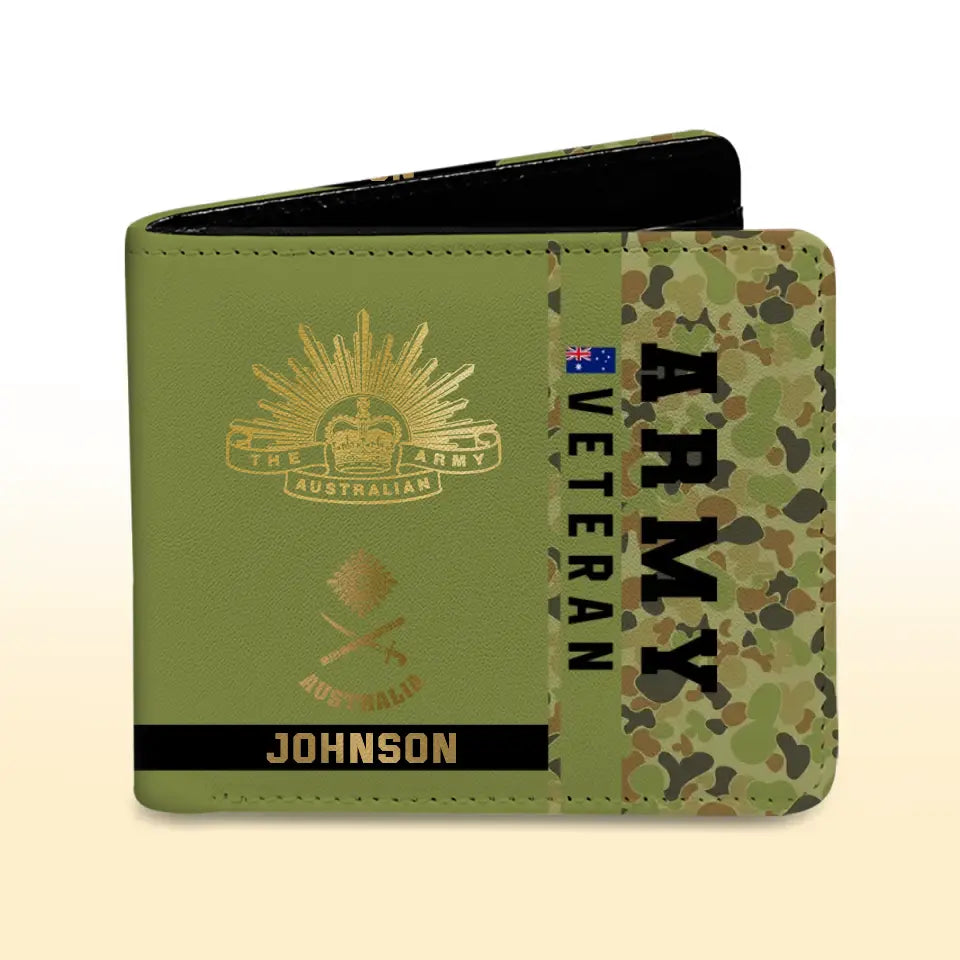 Personalized Australian Military Veteran Leather Wallet 3D Print QTKH719