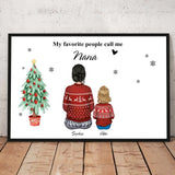 Personalized My Favorite People Call Me Nana Grandma & Kid Names Poster Printed PTN23727