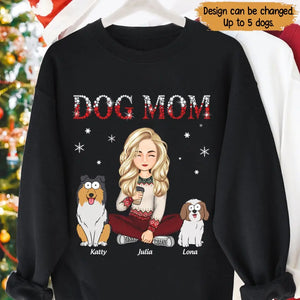 Personalized Dog Mom Girl Xmas Custom Names Sweatshirt Printed PTN23738
