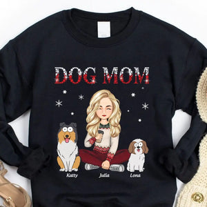 Personalized Dog Mom Girl Xmas Custom Names Sweatshirt Printed PTN23738
